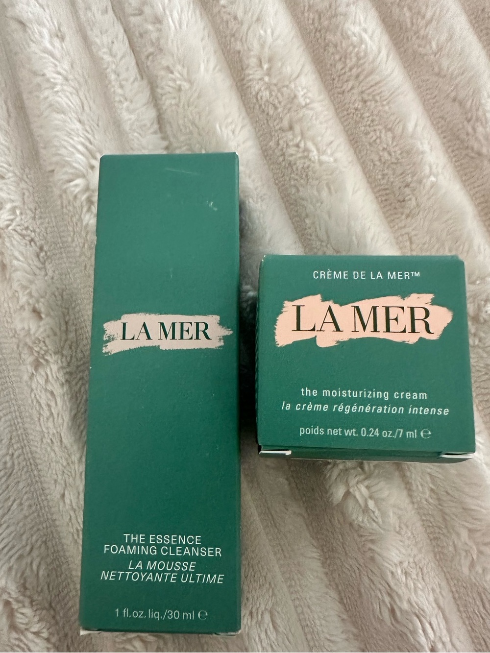 La Mer Moisturizing Cream & Essence Foaming Cleanser - Teal Green; NIB